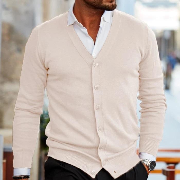 Cardigan Uomo con Scollo a V Design Classico Vestibilità Casual - Brentozzi