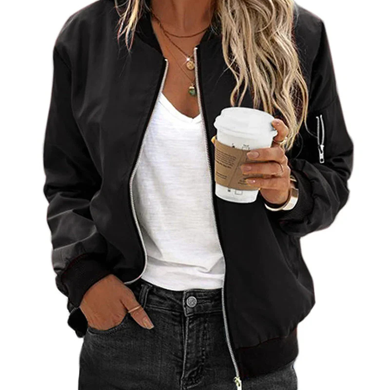 Giacca Bomber Donna Corta con Zip - Brentozzi
