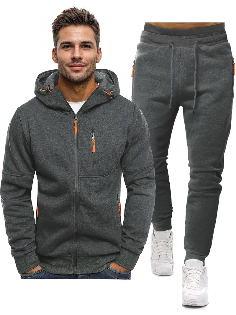 Tuta Sportiva Uomo Due Pezzi Felpa Manica Lunga e Pantaloni Jogging