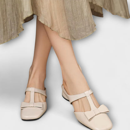 Pantofole Donna in Lino Punta Quadrata