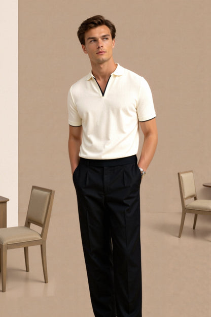 Polo Uomo con Dettagli a Contrasto Stile Elegante