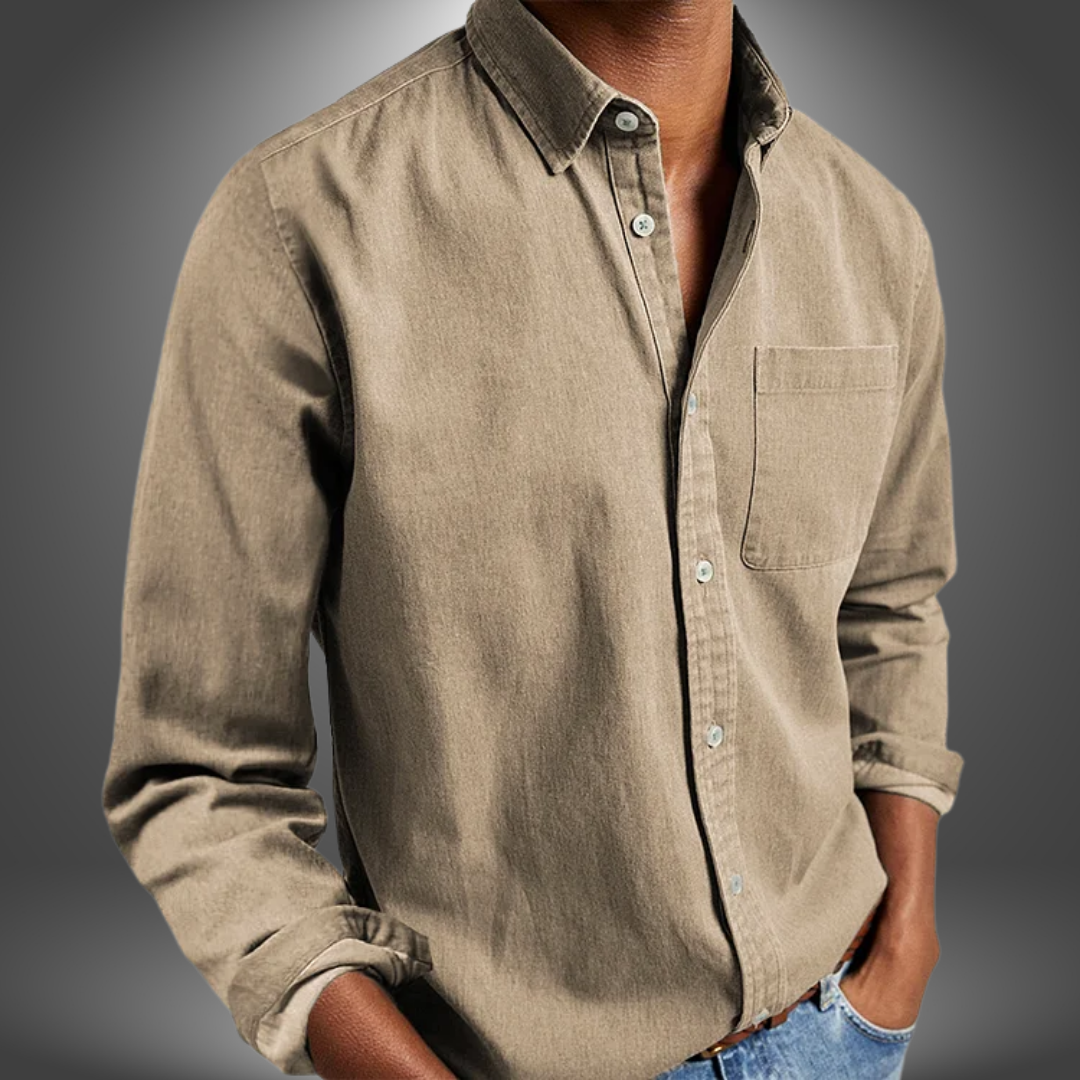 Camicia Uomo Manica Lunga con Tasca sul Petto