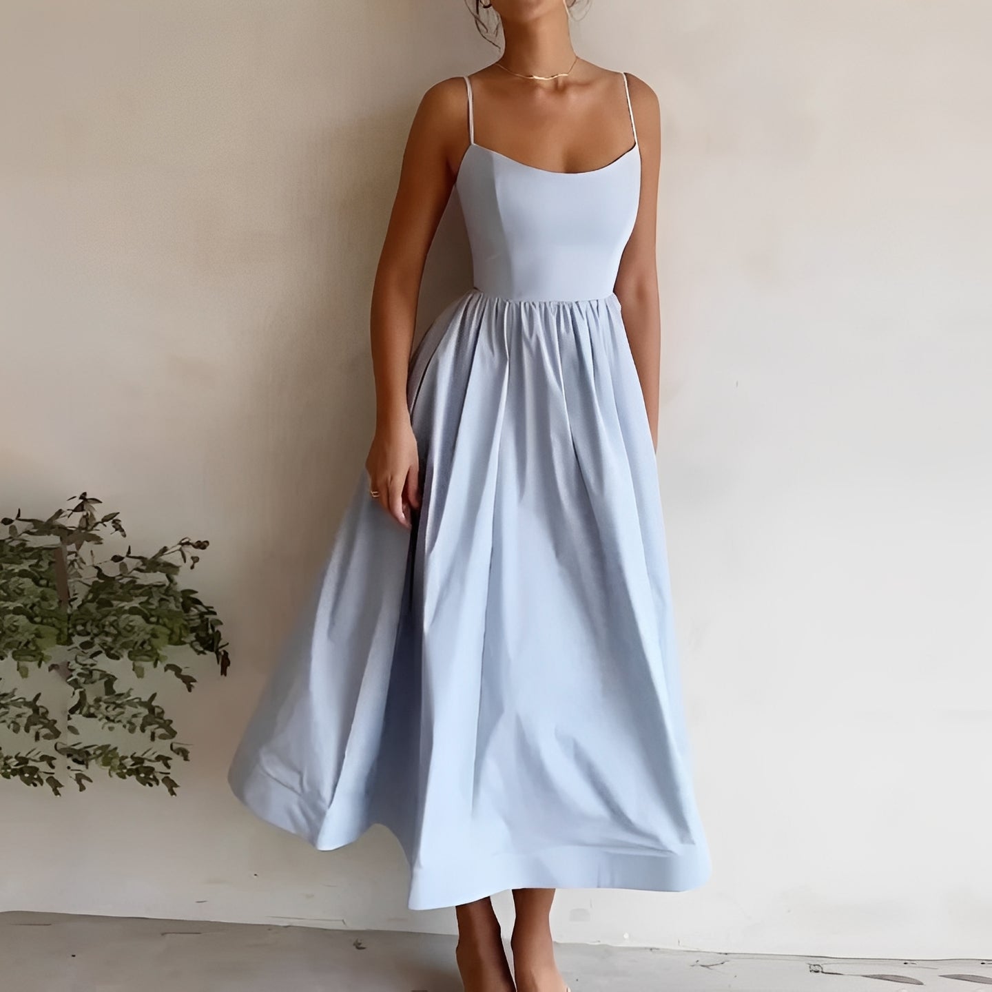 Abito Midi Donna Casual con Bretelle - Brentozzi