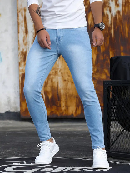 Jeans Skinny Uomo in Denim Stretch Comfort Fit
