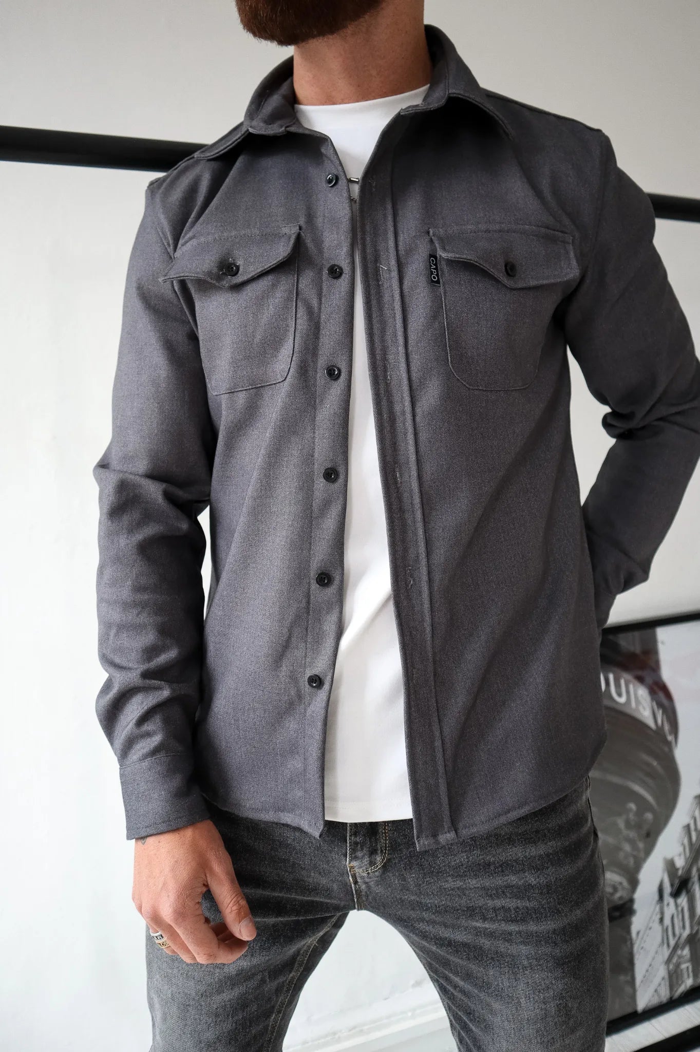 Camicia Uomo Overshirt Cotone Casual Bottoni - Brentozzi