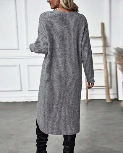 Abito Maglione Donna in Maglia Patchwork Manica Lunga