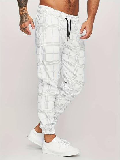 Pantaloni Jogging Uomo con Motivo a Quadri Comfort