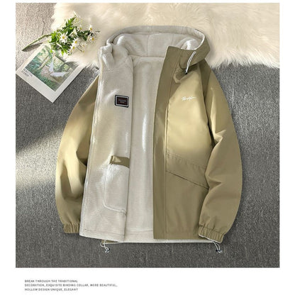 Giacca Uomo Reversibile con Cappuccio e Fodera in Pile