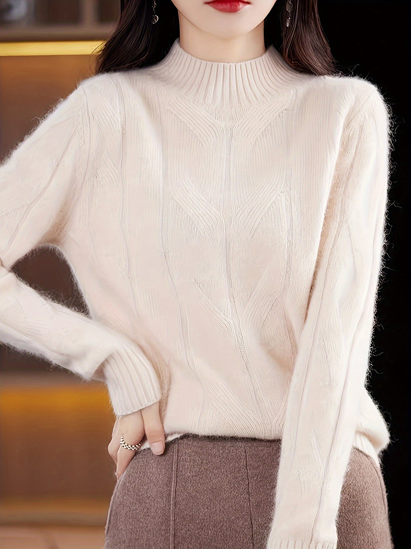 Maglione Donna in Maglia Morbida Stile Retrò