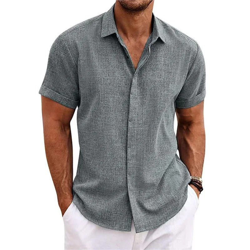 Polo Uomo Manica Corta Cotone Bottoni Casual