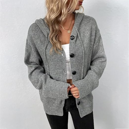 Cardigan Lungo Donna Maglia Calda Morbida