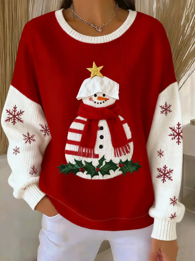 Maglione Uomo Natalizio con Motivo Pupazzo di Neve Regular Fit - Brentozzi