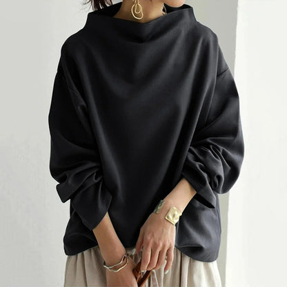 Maglione Donna in Cotone Collo Alto Casual Primavera - Brentozzi