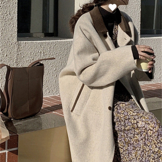 Cappotto Lungo Donna in Misto Lana Collo Classico - Brentozzi