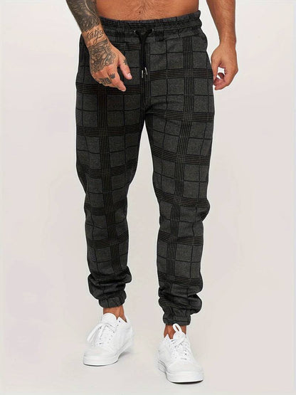 Pantaloni Jogging Uomo con Motivo a Quadri Comfort