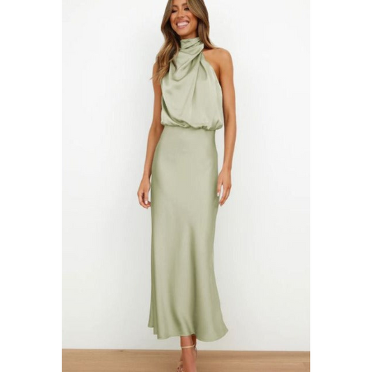 Abito Midi Donna Scollo Halter - Brentozzi