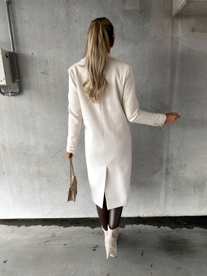 Cappotto Donna Doppio Petto Tessuto Classico Elegante