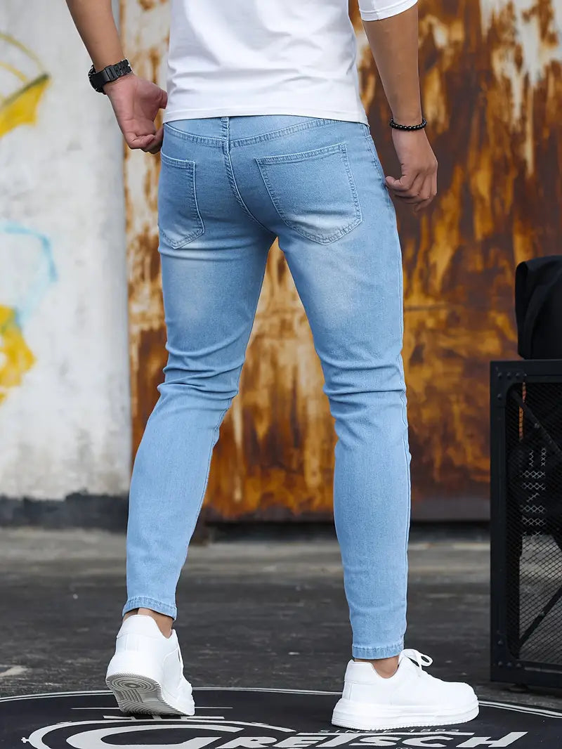 Jeans Skinny Uomo in Denim Stretch Comfort Fit