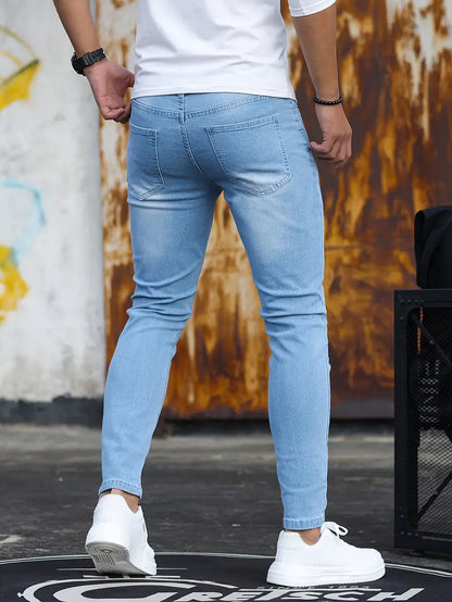 Jeans Skinny Uomo in Denim Stretch Comfort Fit