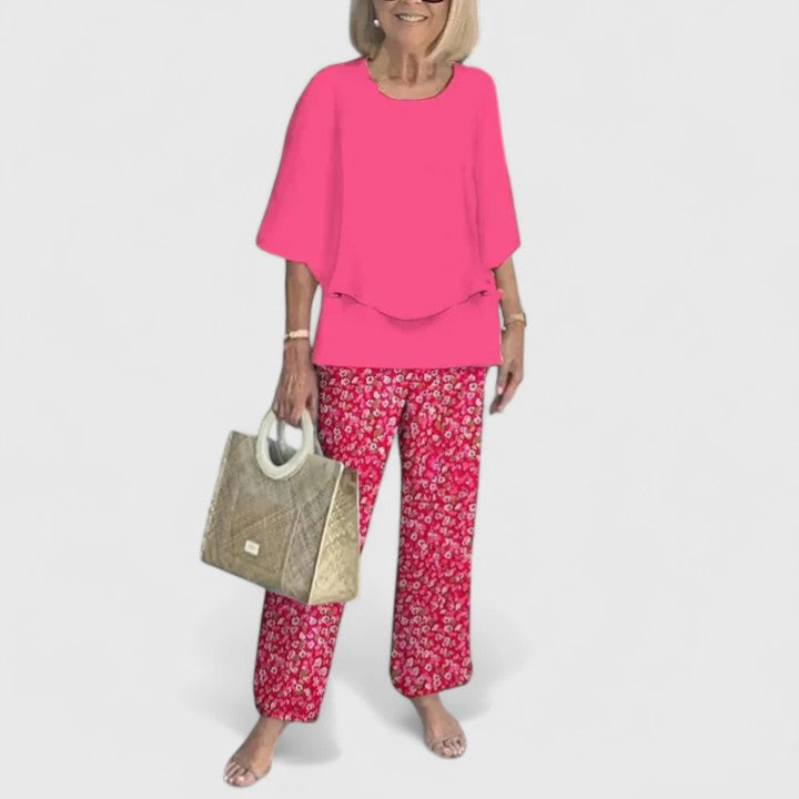 Completo Donna Due Pezzi Stampato Pantaloni Regular Fit