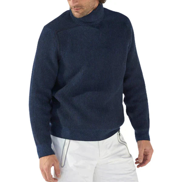 Maglione Uomo a Collo Alto con Maglia a Coste Caldo e Classico