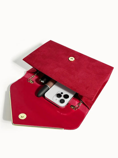 Clutch Donna in Velluto Effetto Camoscio Elegante