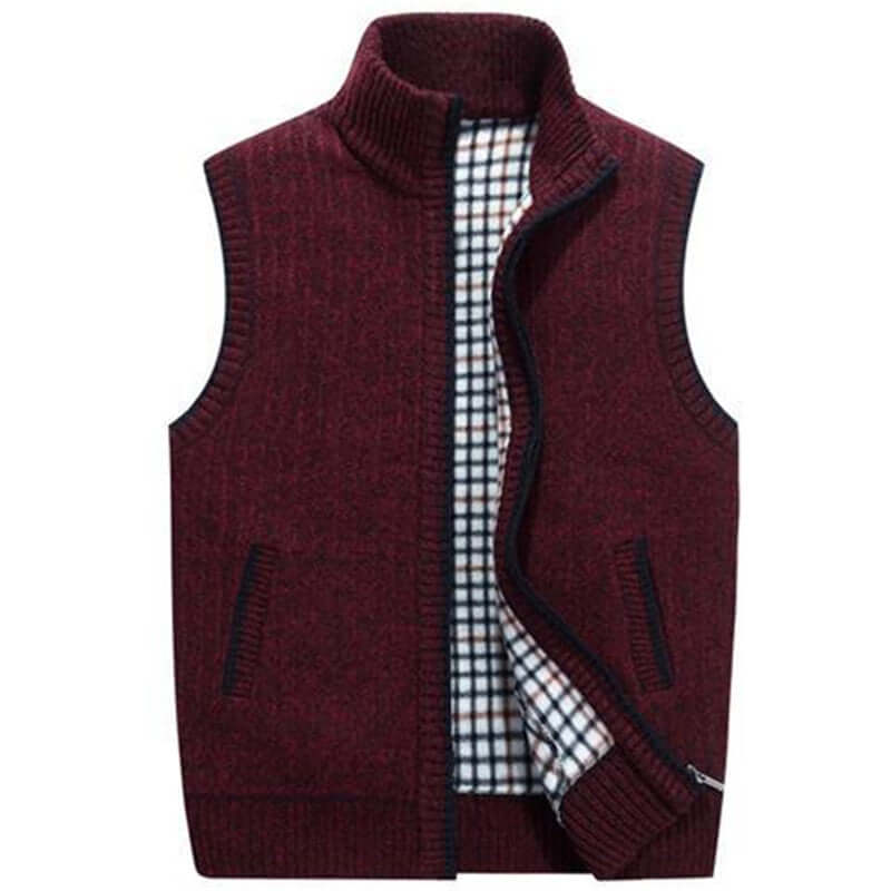Cardigan Uomo in Maglia con Collo Alto Caldo
