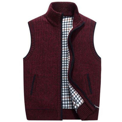 Cardigan Uomo in Maglia con Collo Alto Caldo