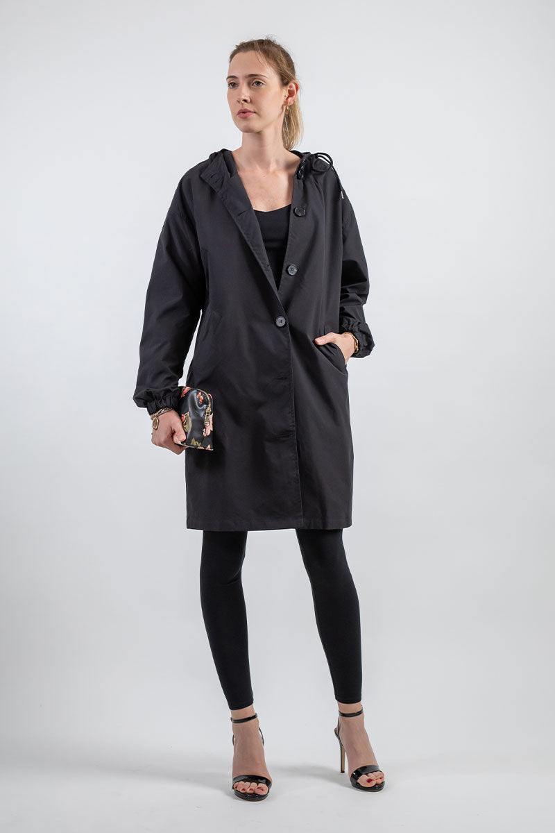 Giacca Antipioggia Donna Traspirante con Cappuccio Outdoor