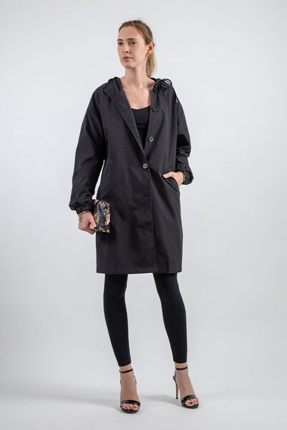 Giacca Antipioggia Donna Traspirante con Cappuccio Outdoor