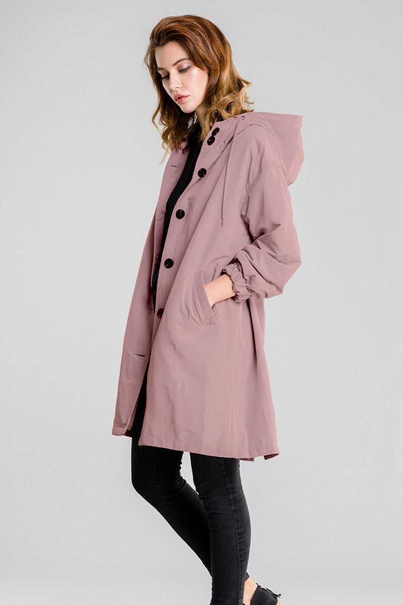 Giacca Antipioggia Donna Traspirante con Cappuccio Outdoor