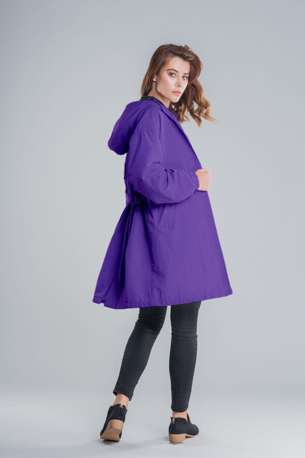 Giacca Antipioggia Donna Traspirante con Cappuccio Outdoor