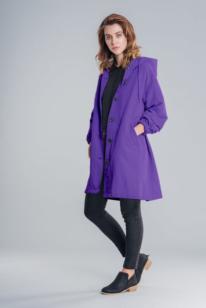 Giacca Antipioggia Donna Traspirante con Cappuccio Outdoor
