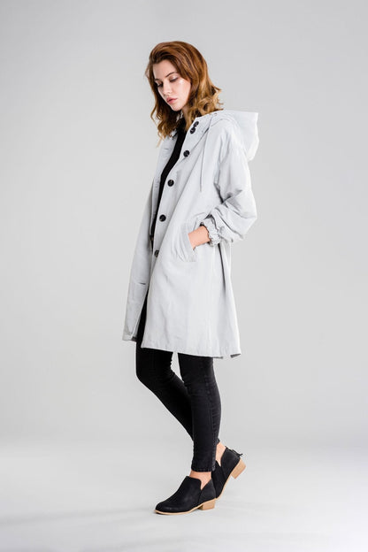 Giacca Antipioggia Donna Traspirante con Cappuccio Outdoor