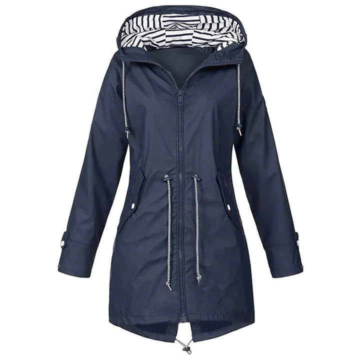 Giacca Antipioggia Donna con Cappuccio Impermeabile Outdoor