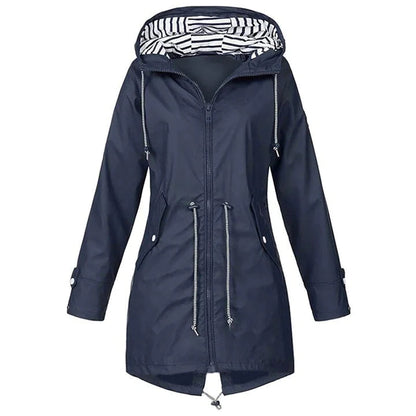 Giacca Antipioggia Donna con Cappuccio Impermeabile Outdoor
