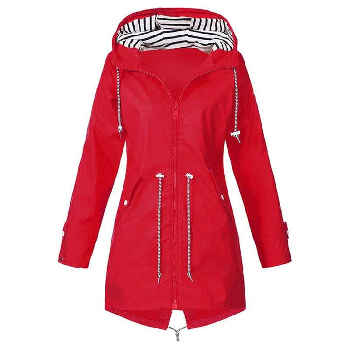 Giacca Antipioggia Donna con Cappuccio Impermeabile Outdoor