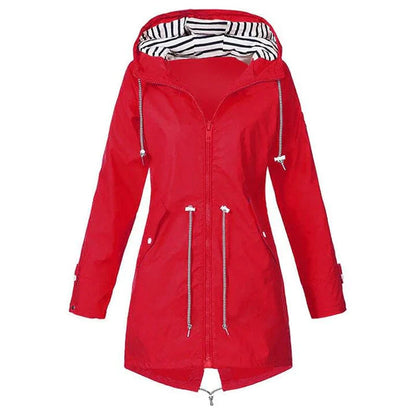 Giacca Antipioggia Donna con Cappuccio Impermeabile Outdoor