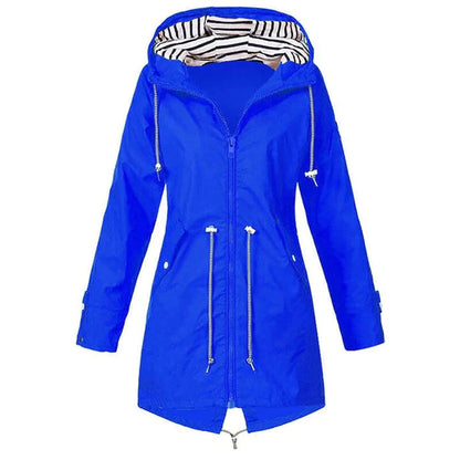 Giacca Antipioggia Donna con Cappuccio Impermeabile Outdoor