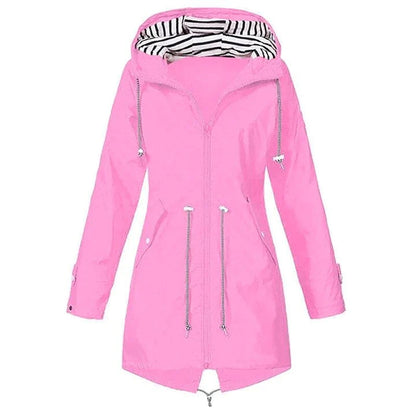 Giacca Antipioggia Donna con Cappuccio Impermeabile Outdoor