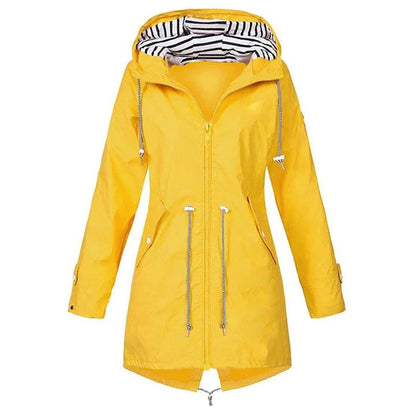 Giacca Antipioggia Donna con Cappuccio Impermeabile Outdoor