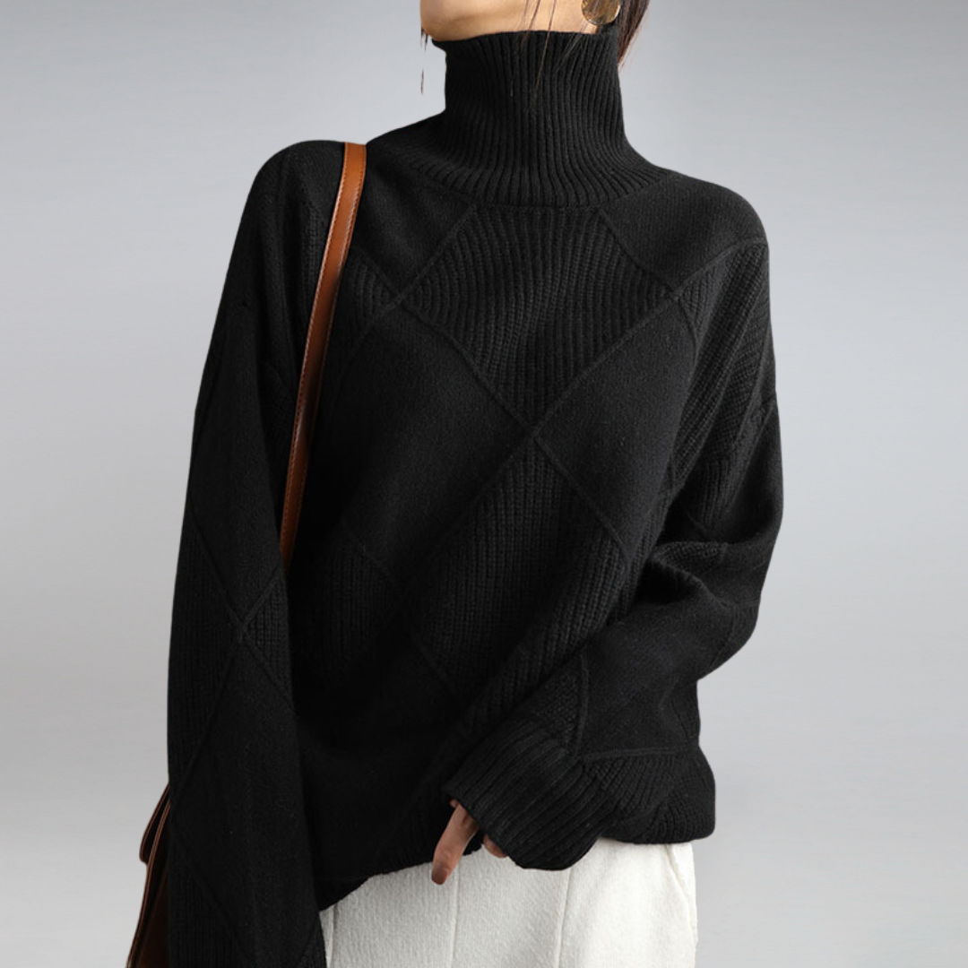 Maglione Donna Oversize Collo Alto Manica Lunga