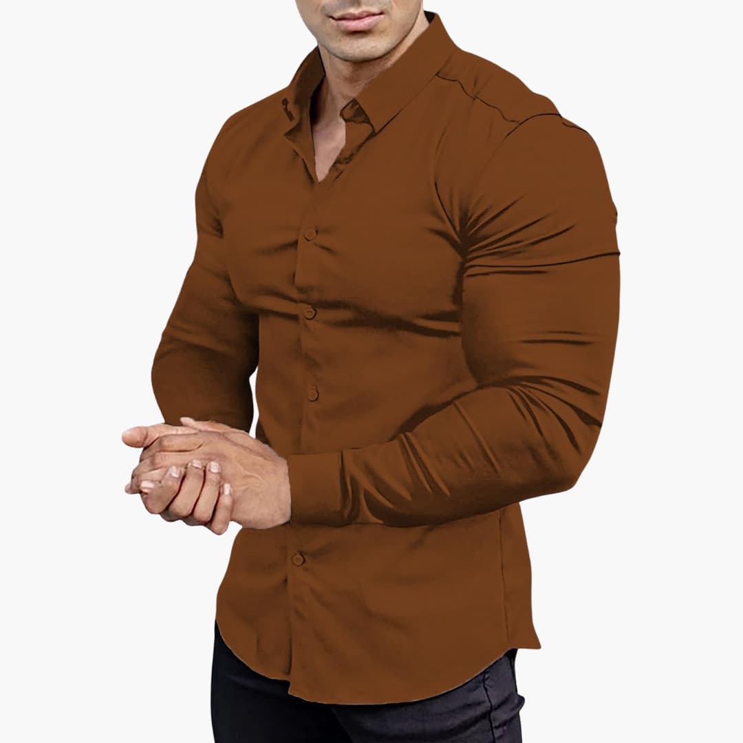 Camicia Uomo Classica Manica Lunga Slim Fit