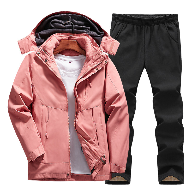 Set Outdoor 3-in-1 Donna Impermeabile con Giacca Fleece Rimovibile