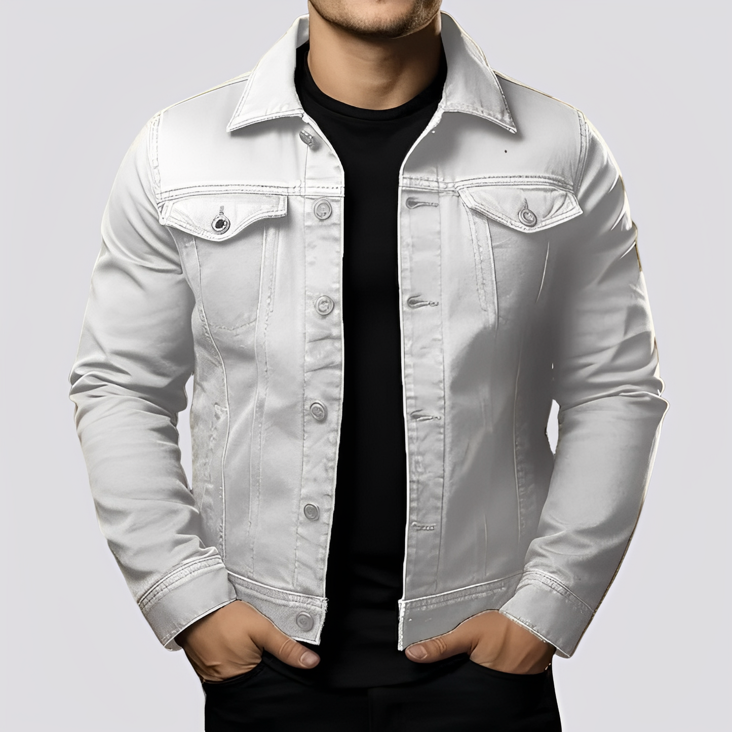 Giacca Jeans Uomo Vintage Denim Resistente