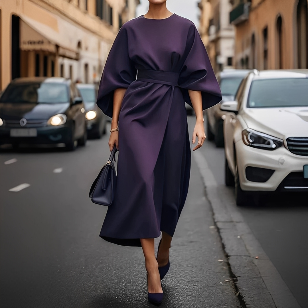 Abito Donna con Maniche a Lanterna Stile Elegante