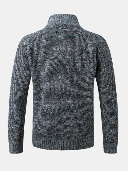 Cardigan Uomo Maglia Motivo Quadri Chiusura Frontale