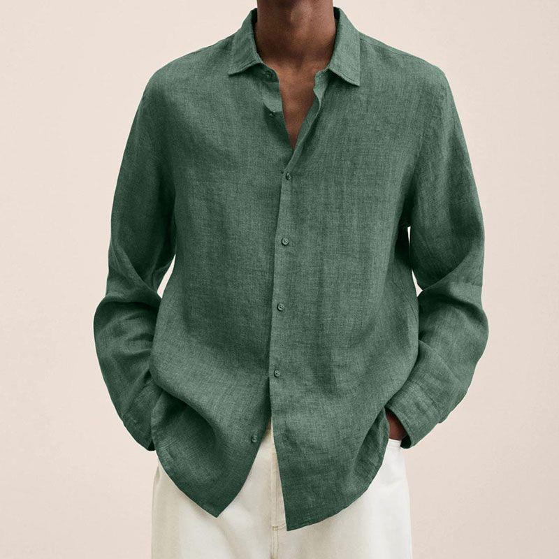 Camicia Uomo Casual Taglio Larga Manica Lunga