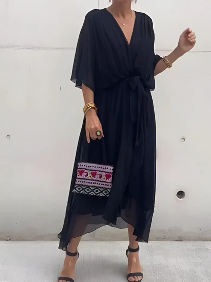 Abito Midi Donna a Portafoglio Stile Classico - Brentozzi