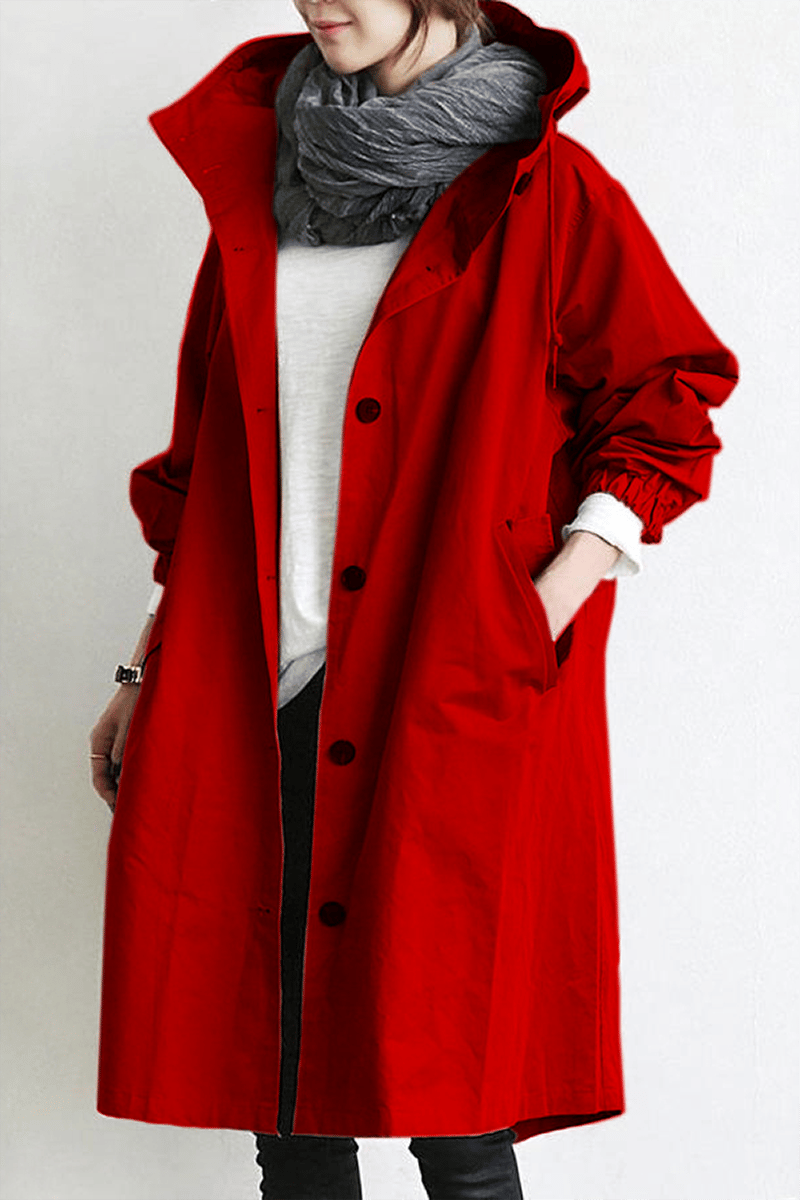 Trenchcoat Donna Lungo con Cappuccio